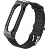 Ремешок Mijobs cиликоновый с металлической вставкой для Xiaomi Mi Band 2 (черный)